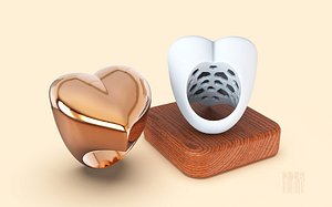 gold ring in the form of heart