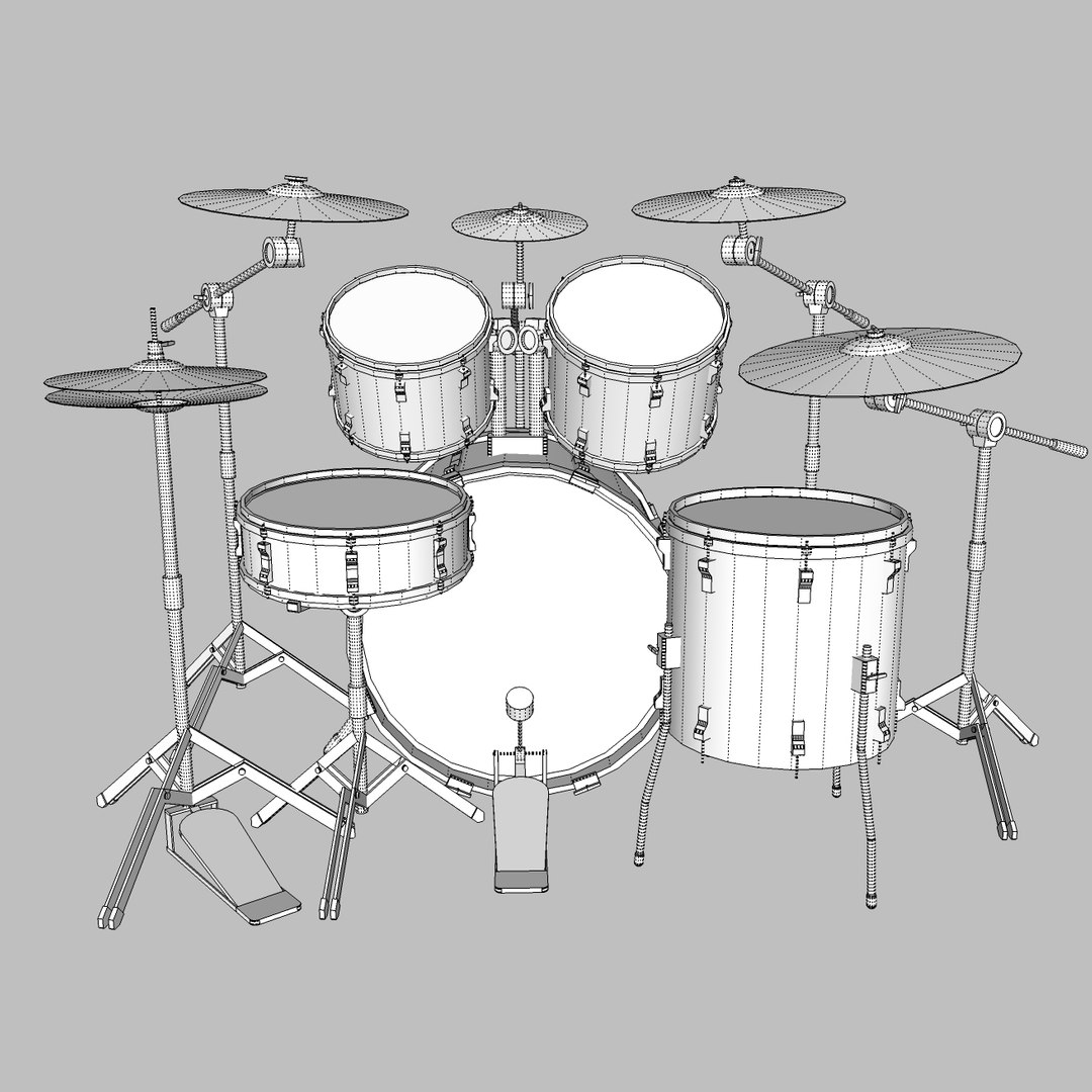3d Model Drums Percussion Instrument