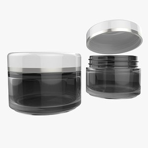3D 100ml Cosmetics Jar Low Poly High Poly model