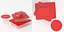 3D set food containers