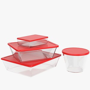 3D set food containers