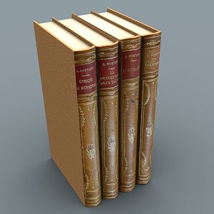 3d set books model