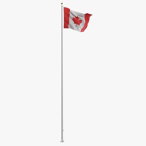 flag pole canada 3D