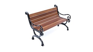 3D bench furniture seat model