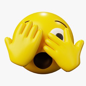 Peeking Eye Emoticon Emoji or Smiley model