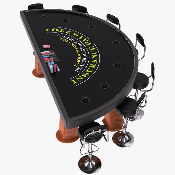 3D Blackjack Table Black TurboSquid 1907831