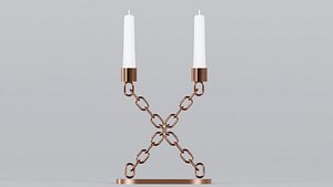 3D model Alphabet X Bronze Chain Candleholder 3D Model True PBR Renders Zero Cleanup UVs 4K PBR Textures