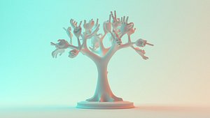 3D tree hands model