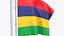 Mauritius Flag Stand Pole Animated Loop