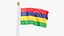 Mauritius Flag Stand Pole Animated Loop