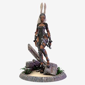 Final Fantasy Fran Character plus Stand 3D model