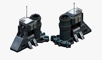 Exterior futuristic spacecraft skyscraper cyberpunk bildings concepts