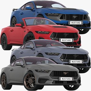 3D Ford Mustang 2024 Collection low interior