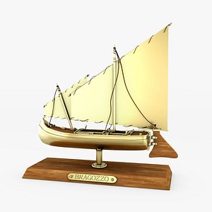 Sailboat Miniature Decoration - Traditionnal Italian Sailboat 3D model