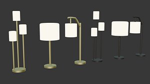 3D Stylized Floor Lamp - Low Poly Interior Asset