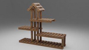 Flower Bed Wood 3D model