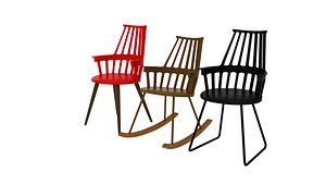 kartell comback chairs 3d model