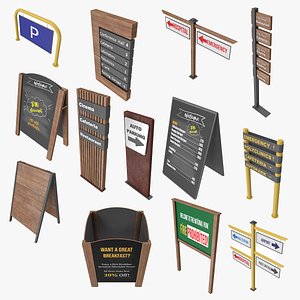Signage and Totem Collection &ndash; Professional 3D Sign Models Bundle