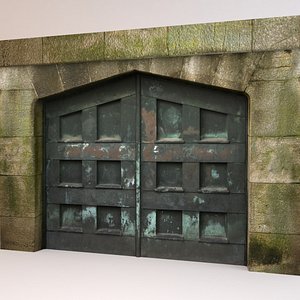 door dark weathered 3d max