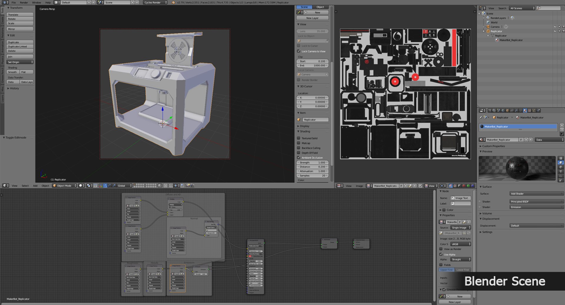 3d Maker Bot Replicator Printer Model