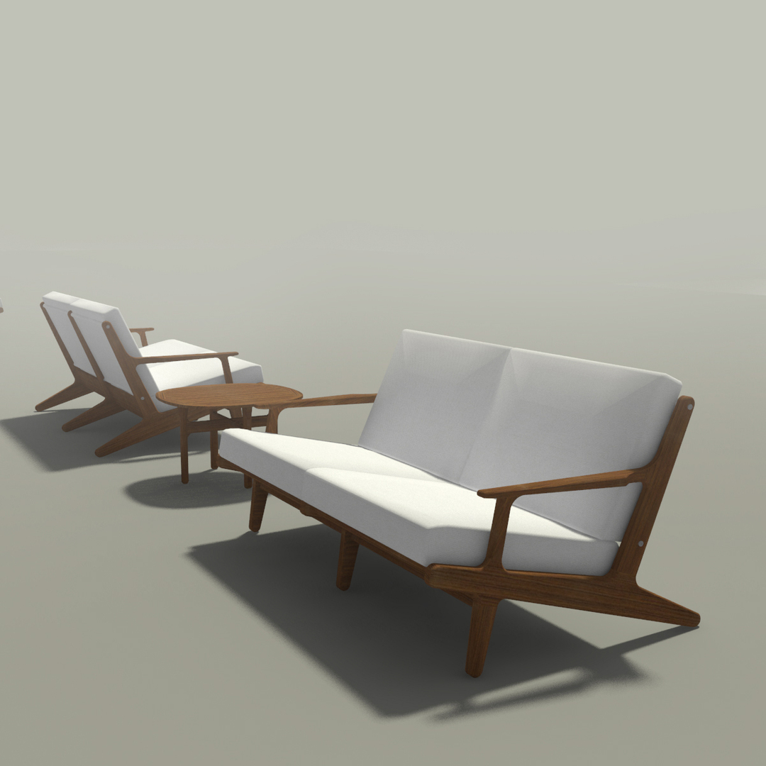 Gloster bay teak furniture model TurboSquid 1674755