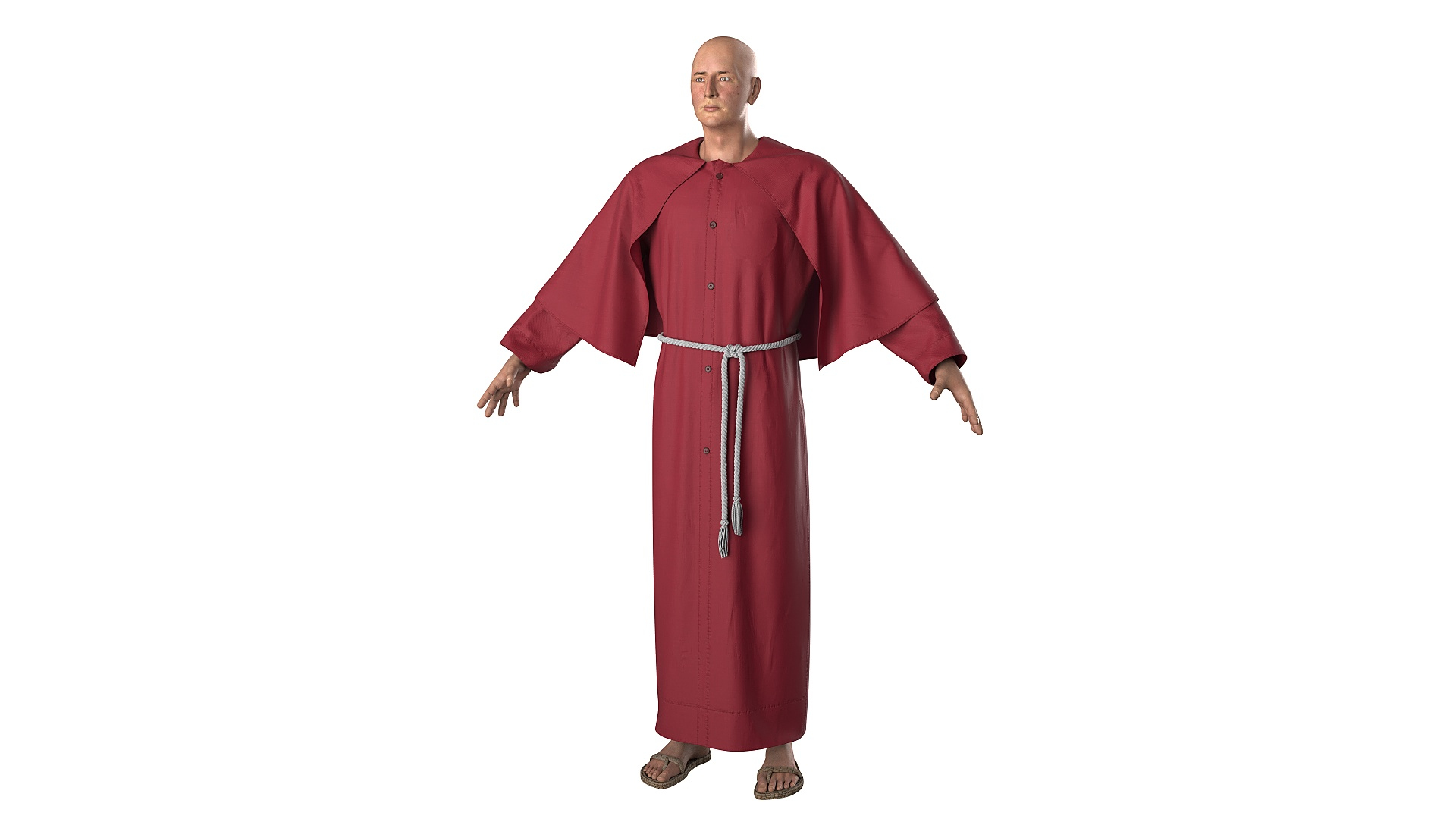 Male In Red Robe And Cape 3D - TurboSquid 2384712