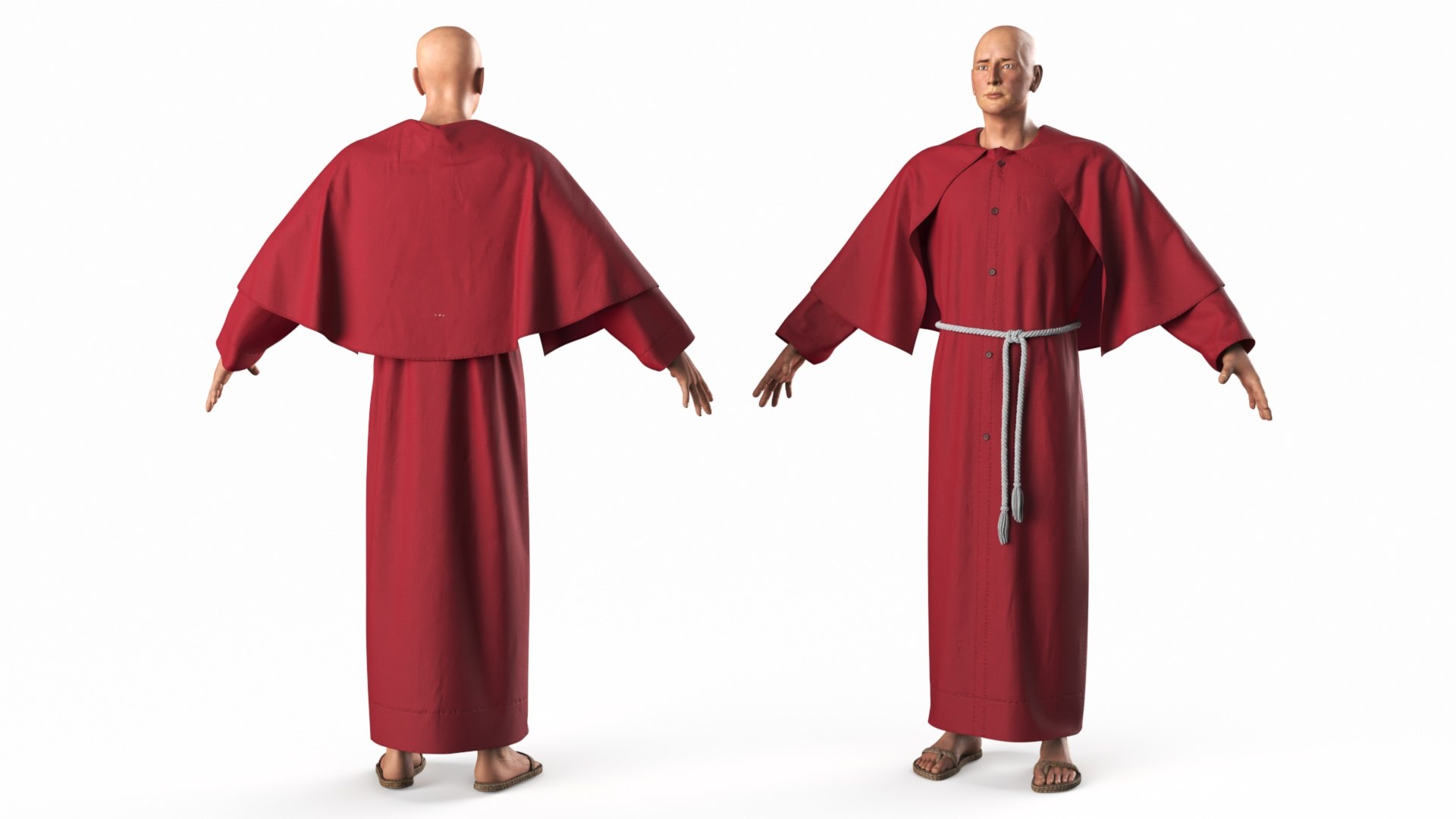 Male In Red Robe And Cape 3D - TurboSquid 2384712