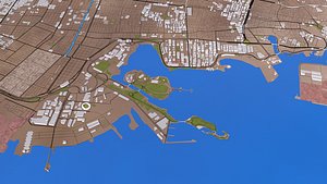 Jeddah 3d CIty with Jeddah tower and airport