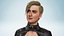 Realistic Confident Blonde Woman Leather Dress