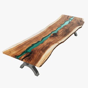 3D Wooden Slab Boardroom Table model