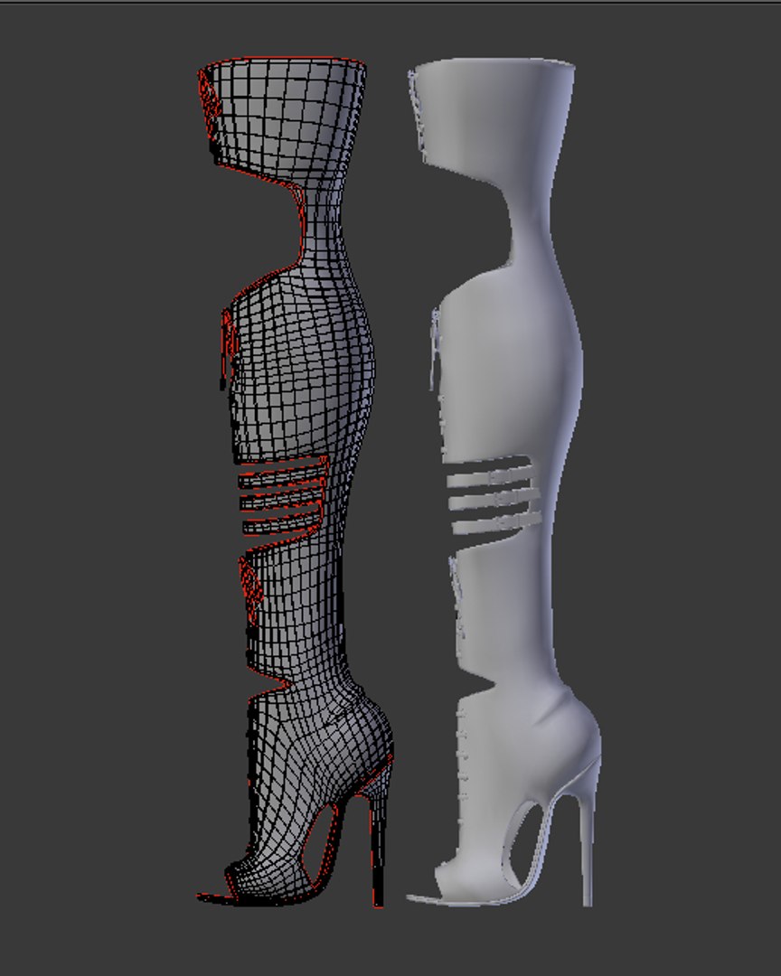 3D Knee Rocker Boots - TurboSquid 1164546