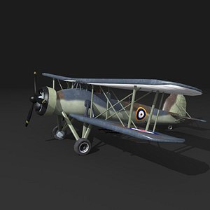 3D fairey swordfish plane MK-1 model