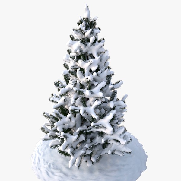3d model snowy pine tree v2
