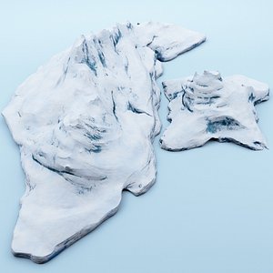3D Iceberg ice floe cartoon 3