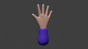 Human Hand With Finger Rigged