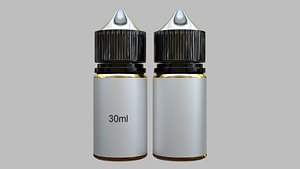 Liquid Bottle 30ml Black 3D