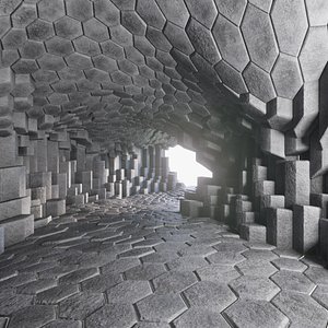 3D Cave Rock Hexagonal part 4 model