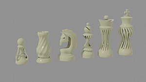 3D model 3D Printed Stylized Chessmen Collection