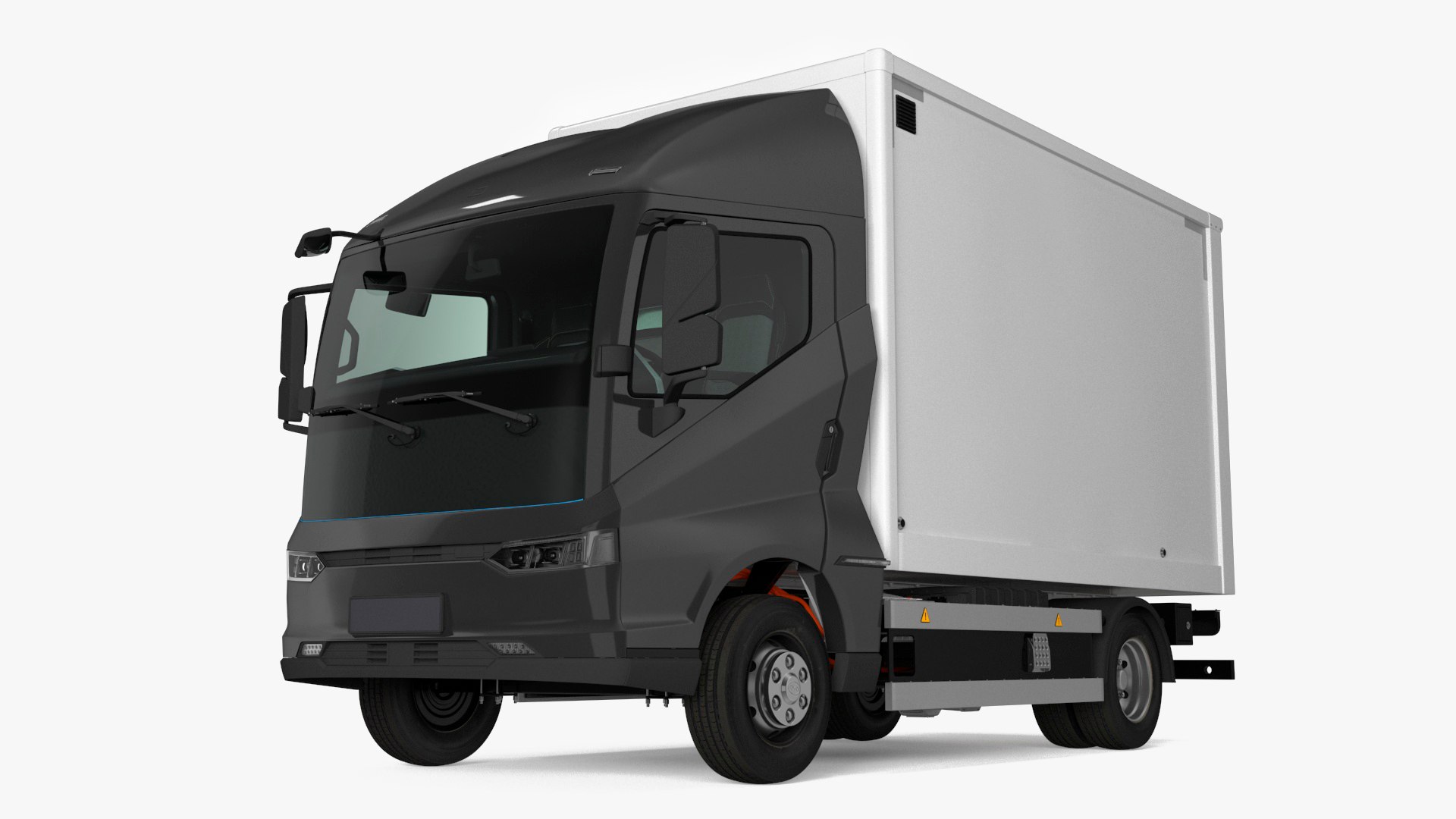 Modern Electric Truck Black 3D model preview