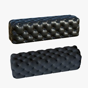 3D Chesterfield Leather And Velvet Bench model