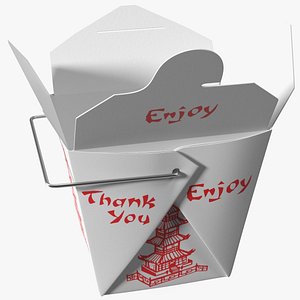 Chinese Restaurant Opened Takeout Box 16 Oz 3D model