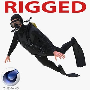 Diver Rigged for Cinema 4D