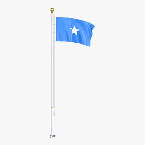 Somalia Flag Stand Pole Animated Loop