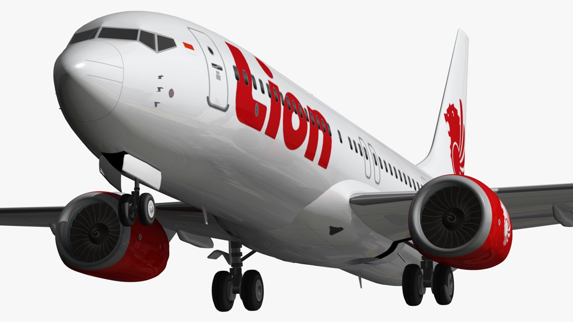 3D Boeing 737 Lion Air Model TurboSquid 1158303