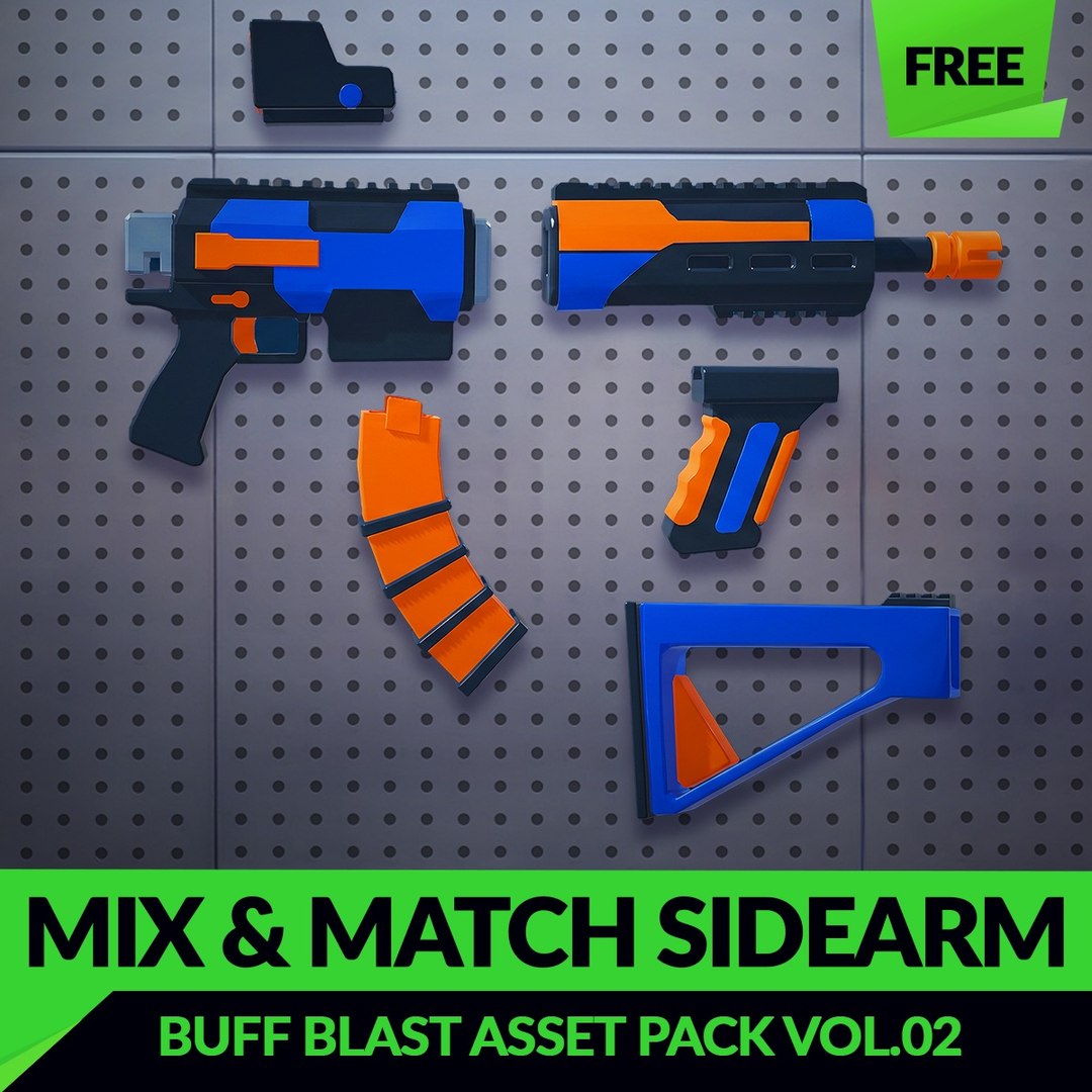 Free Buff Blast Free - Low Poly Modular Gun Kit Pistol And Rifle Model ...