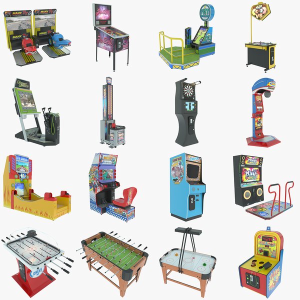 arcade machines table games 3d model