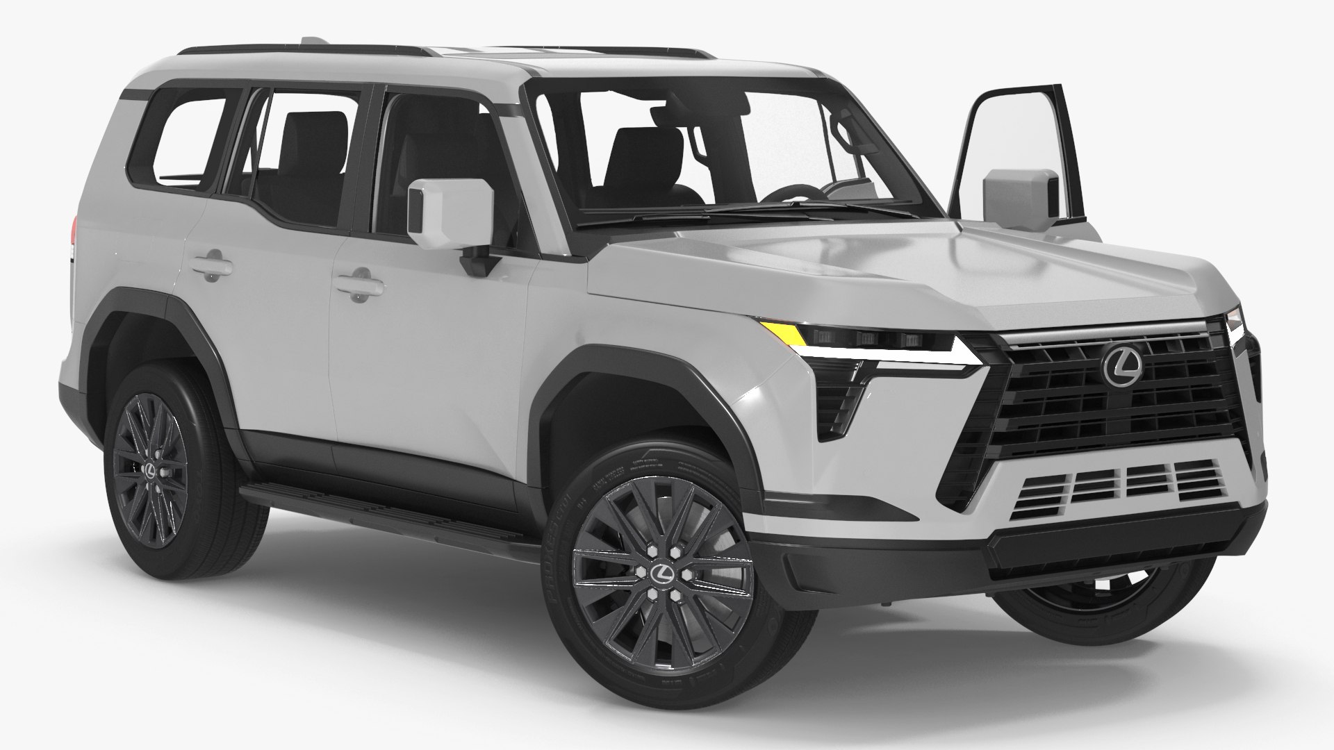 Lexus GX 550 SUV White Rigged for Cinema 4D 3D model preview