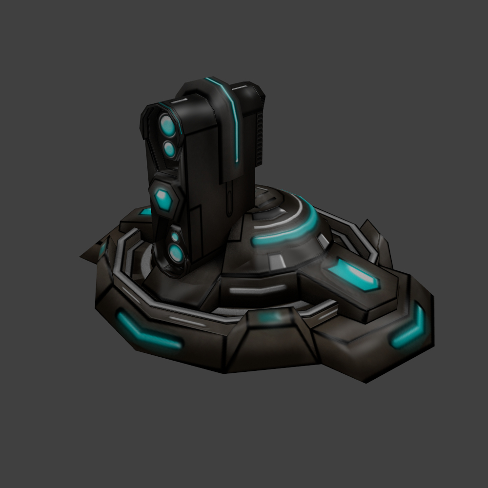 3d sci-fi turret