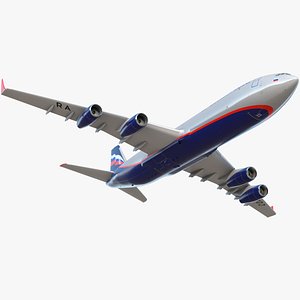 3D Aeroflot Cargo IL-96-400 Rigged