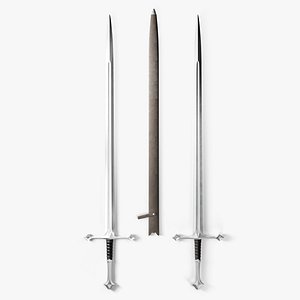 Sword 01 LowPoly Two-handed  plus old texture and sheath model